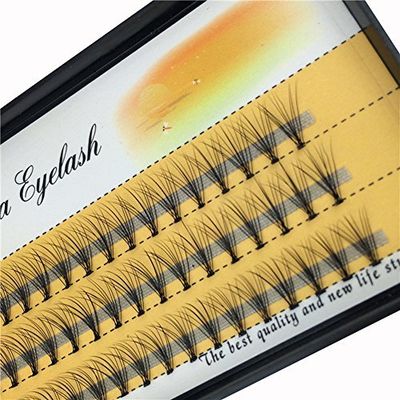 BODERMINCER 10D 60pcs Black Handmade False Eyelashes Natural Long Individual Eyelashes Extension Fake Lashes Makeup Beauty Cosmetic (11mm)