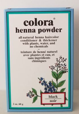 Colora Henna Powder Hair Color Black 2 Ounce (59ml) (3 Pack)