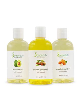 Sweet Almond Oil | Golden Jojoba Oil | Avocado Oil | Pack of 3 | Cold Pressed | Carrier for Essential Oils, Moisturizer for Skin, Face &amp; Hair, Soap Making | 8 fl oz Each