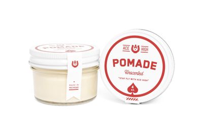 Ace High Unscented Pomade, Strong Hold, Natural Shine, Water Based, Hand Crafted, 4oz