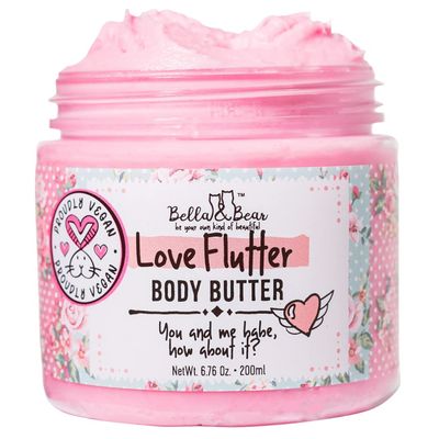Bella &amp; Bear Love Flutter Body Butter - Hydrating Cream for Soft, Smooth Skin | Perfect for Stretch Marks &amp; Scars | 6.7oz of Nourishing Love