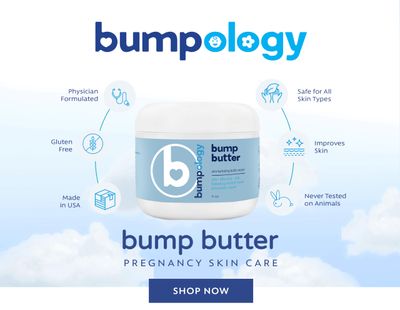 Bumpology Bump Butter Stretch Mark Moisturize Cream | 2-in-1 Powerful Butters + Oils | Made in USA | Physician Formulated | Hydrating Body Cream Butter Lotion | 4 Ounces