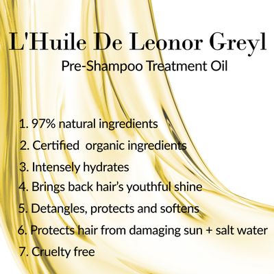 Leonor Greyl L'Huile Pre-Shampoo Treatment for Hair | Hair Oil Treatment for Dry Hair, Protection from the Sun and Water, 3.2 FL OZ, Made In France