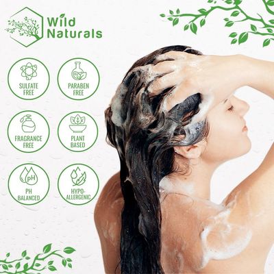 Wild Naturals Psoriasis Shampoo for Scalp Care &amp; Relief - Hydrating Anti-Dandruff Shampoo for Itchy, Dry Scalp - Gentle Eczema Shampoo for Sensitive Skin