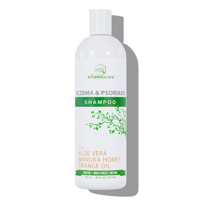Wild Naturals Psoriasis Shampoo for Scalp Care &amp; Relief - Hydrating Anti-Dandruff Shampoo for Itchy, Dry Scalp - Gentle Eczema Shampoo for Sensitive Skin