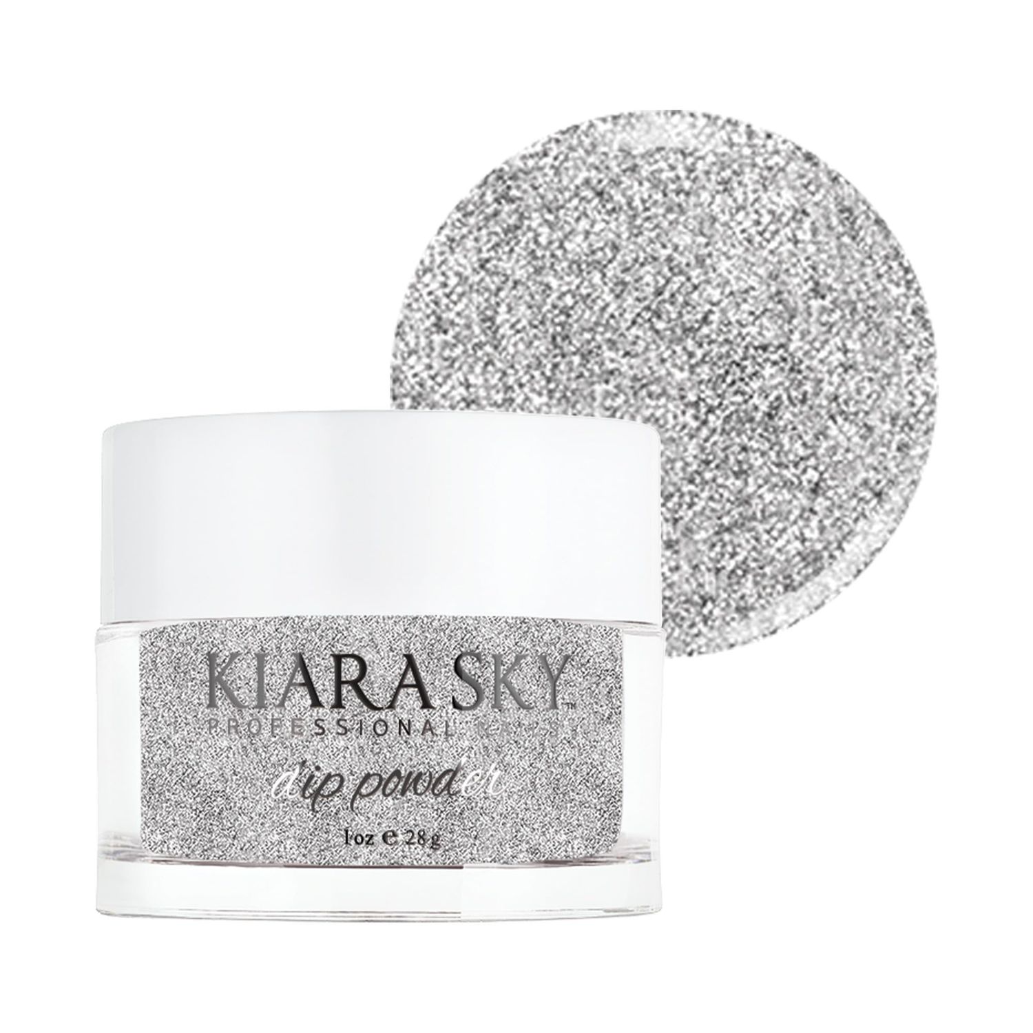 Kiara Sky Long Lasting Nail Dip Powder Silver Tones 1 oz, Sterling