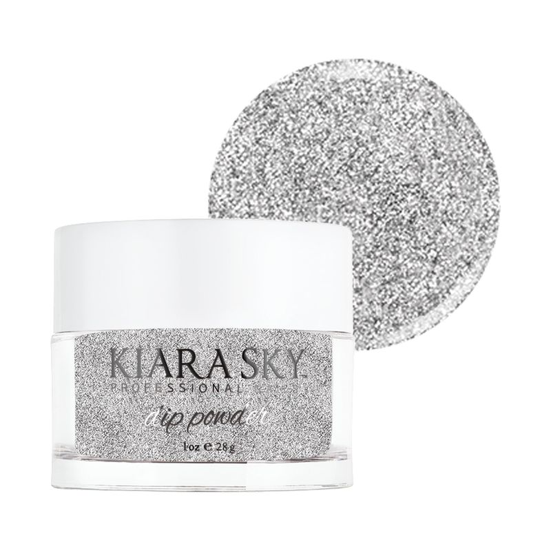 Kiara Sky Long Lasting Nail Dip Powder Silver Tones 1 oz, Sterling
