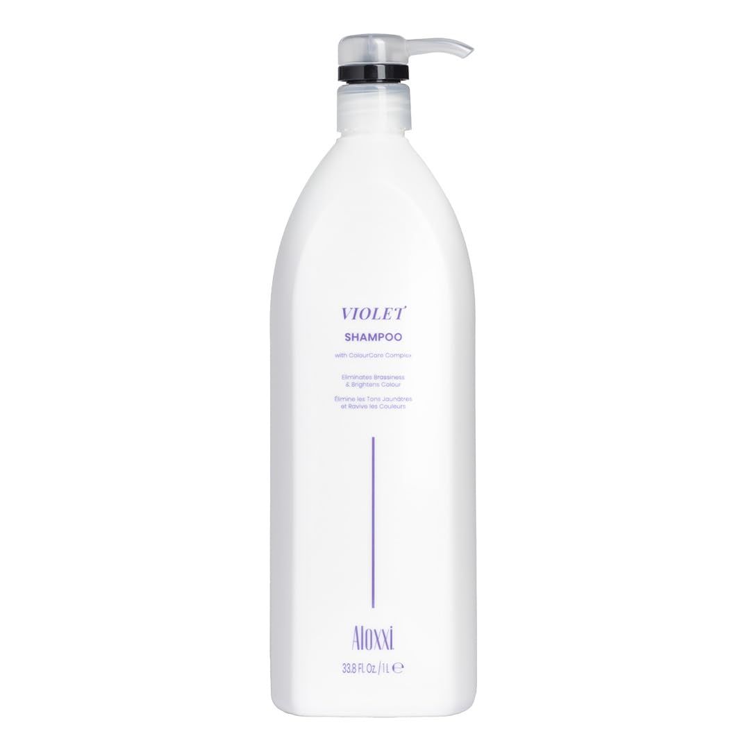 ALOXXI Violet Shampoo - Purple Shampoo for Blonde Hair - Instantly Brightens &amp; Washes Away Brassy Yellow Tones on Blonde, White &amp; Grey Hair - Paraben Free &amp; Sulfate Free, 33.3 Fl Oz