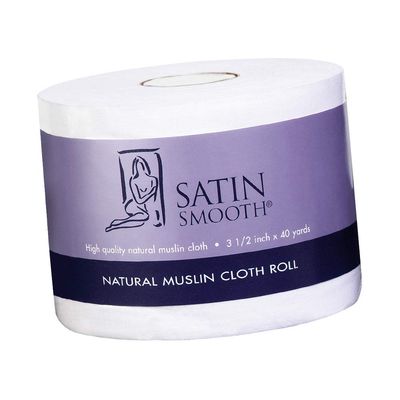 Satin Smooth Natural Muslin Waxing Cloth Roll for Hair Removal, 3.5 in x 40 yards