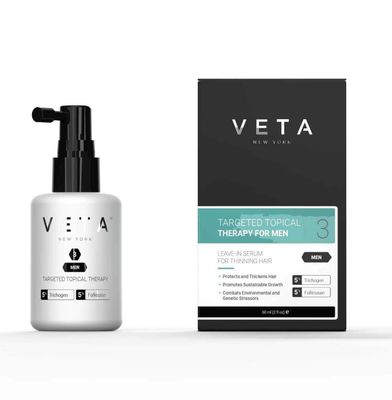 Mens Targeted Topical Therapy: Revitalize and Stimulate Scalp Health. Hair stimulating Treatment for Men. Srengthen follicles. 5% Trichogen and 5% Follicusan. 2 fl. oz - Veta