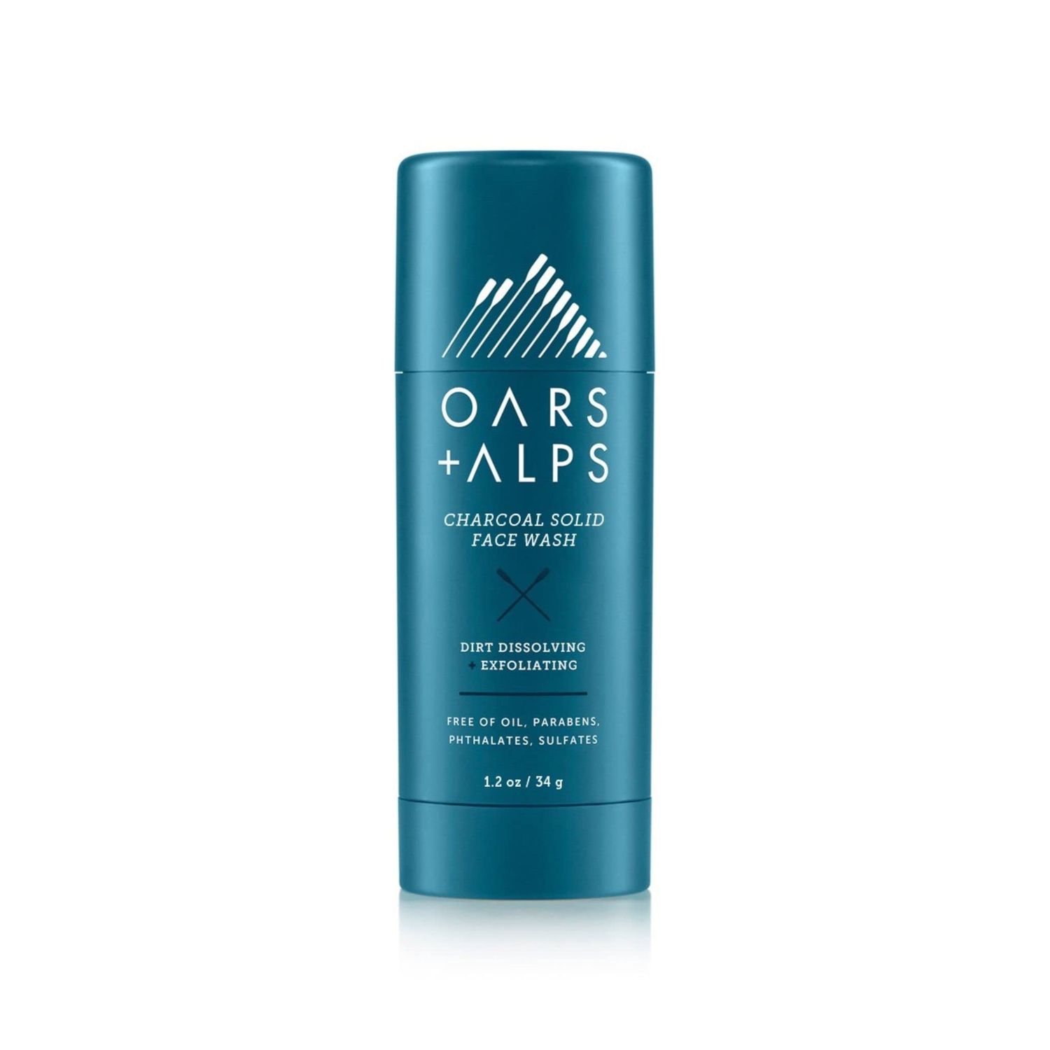 Oars + Alps Face Wash with Activated Charcoal, Dermatologist Tested Exfoliating Facial Cleanser, Travel Size, 1.2 Oz