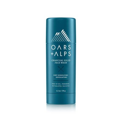 Oars + Alps Face Wash with Activated Charcoal, Dermatologist Tested Exfoliating Facial Cleanser, Travel Size, 1.2 Oz