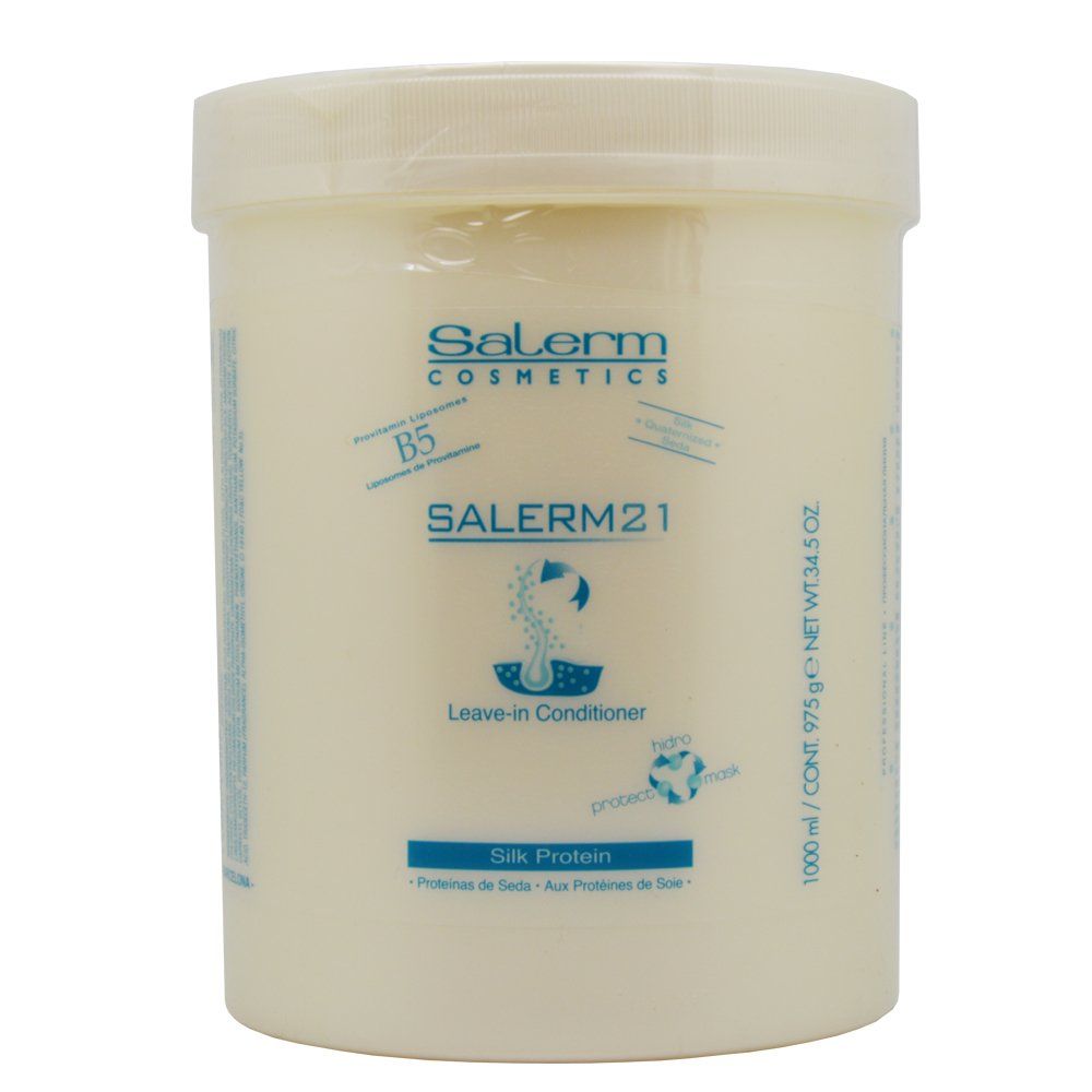 Salerm Cosmetics 21 LEAVE-IN Conditioner, B5 Provitamin Lipsomes &amp; Silk Protein (34.5 oz - large tub size)