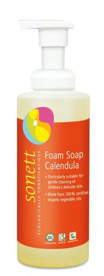 Sonett Organic Foam Soap Calendula for children liquid body care suitable for hands, face and body (1 Count) Certified Organically Grown