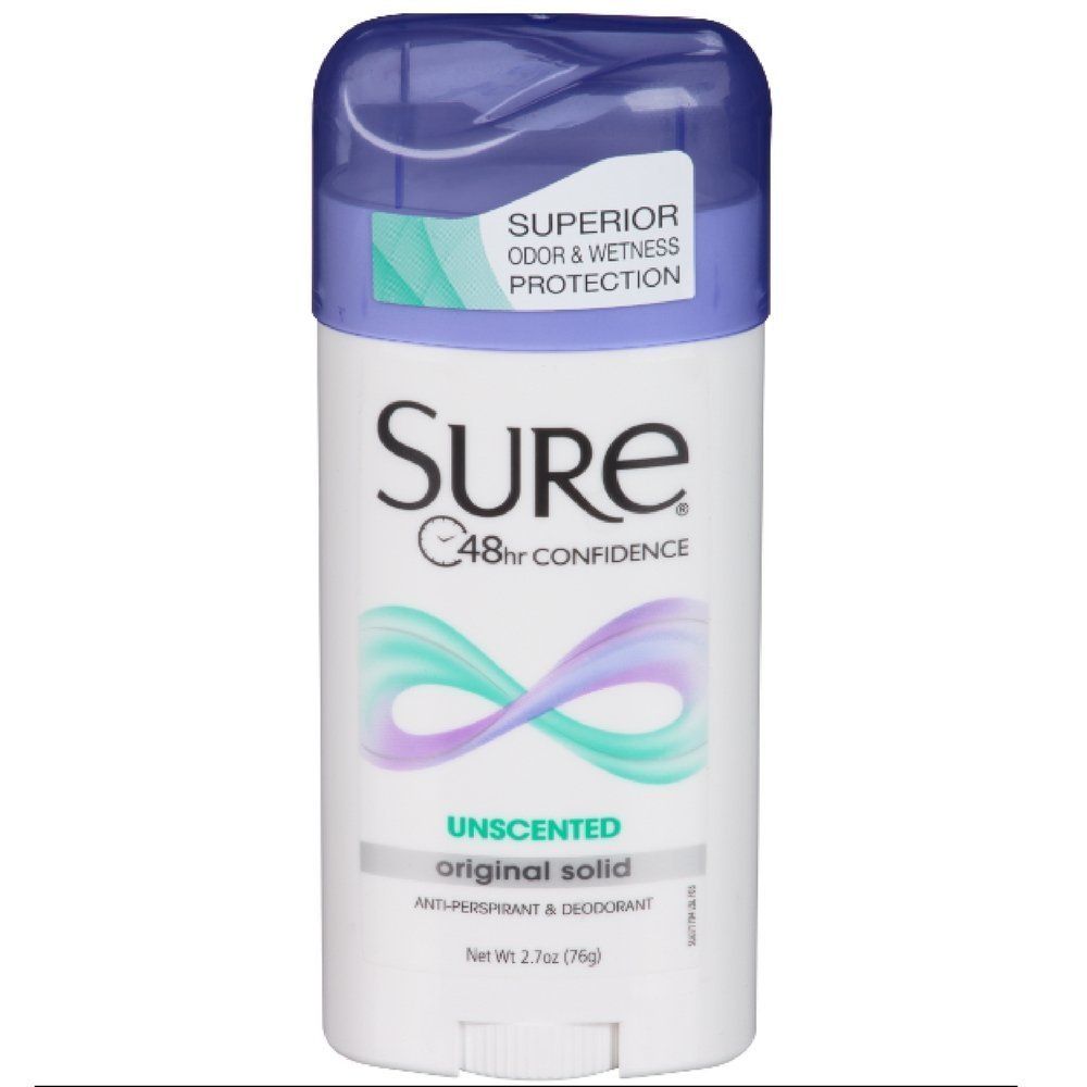 Sure Wide Anti-Perspirant Deodorant Original Solid Unscented 2.70 oz (Pack of 4)