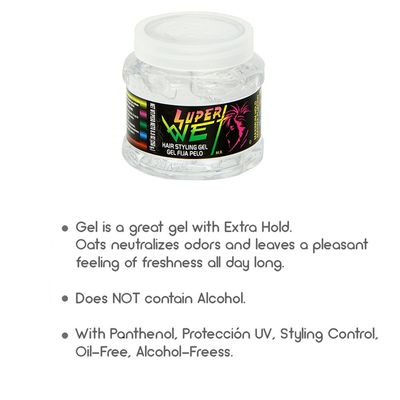 Super Wet Plus Hair Transparent Styling Gel 8 Ounce