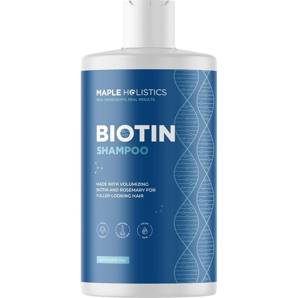 Volumizing Biotin Shampoo for Thinning Hair - Thin Hair Shampoo with Rosemary Argan and Essential Oils for Hair Care - Vegan Sulfate Free Shampoo for Damaged Dry Hair Paraben and Cruelty Free