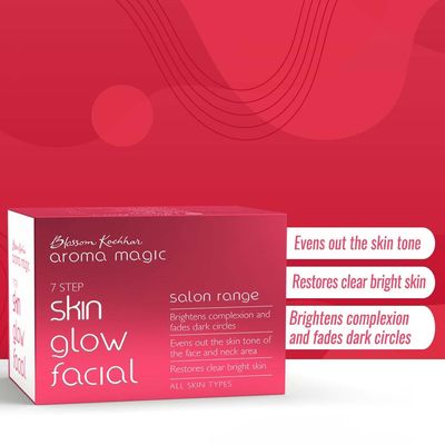 Aroma Magic Skin Glow Facial Kit - Multi Use | 7 Steps Skincare Set | Reduces Dark Circles | Gently Removes Dead Skin | Restores Clear & Radiant Skin