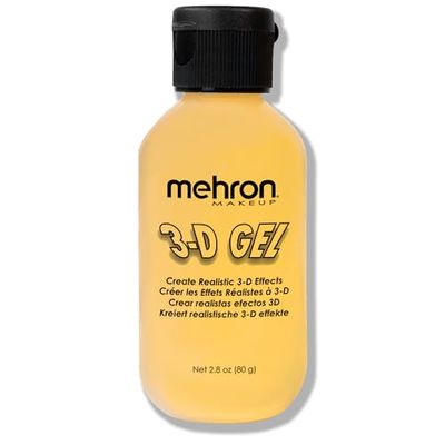 Mehron Makeup 3-D Gel | Gelatin Special Effects Makeup | Halloween FX Makeup &amp; Scarring Gel | Fake Skin for Stage, Screen, Theater, Cosplay, and Halloween (2 Ounce, Clear)