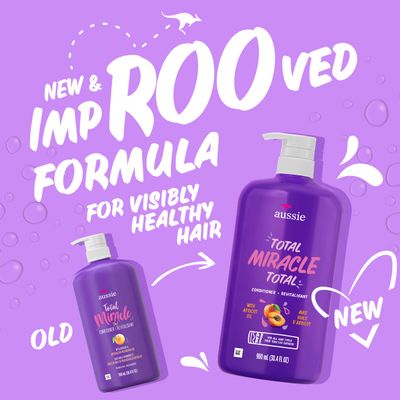 Aussie For Damage  Paraben-Free Total Miracle Conditioner w/Apricot, 30.4 fl oz/bottle (4 Count)