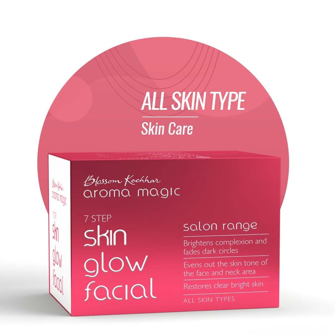 Aroma Magic Skin Glow Facial Kit - Multi Use | 7 Steps Skincare Set | Reduces Dark Circles | Gently Removes Dead Skin | Restores Clear &amp; Radiant Skin