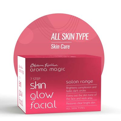 Aroma Magic Skin Glow Facial Kit - Multi Use | 7 Steps Skincare Set | Reduces Dark Circles | Gently Removes Dead Skin | Restores Clear &amp; Radiant Skin