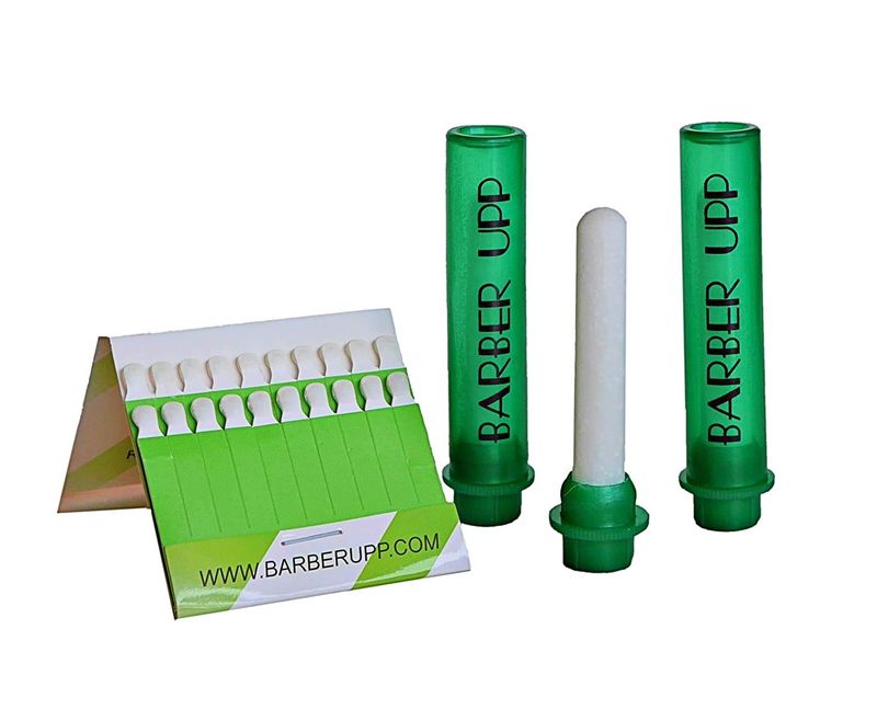 BarberUpp Green Stix + Styptic Pencil Set - Aluminum Sulfate Anti-Bleed Accessories for Shaving Nicks, Razor Cuts, Canker Sore - Block &amp; Stop Bleeding Fast - For Men &amp; Women, 3 Pencils &amp; 20 Sticks