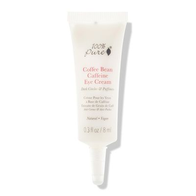100% PURE Coffee Bean Caffeine Eye Cream Refresh &amp; Hydrate Under Eye Treatment Reduce Puffiness, Dark Circles, Wrinkles with Green Tea, Rose Hip, Vitamin E - Youthful Vibrant Eyes - Vegan - .3 oz