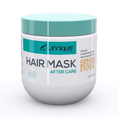 UNNIQUE KBS Hydrating Hair Mask - Ultimate Deep Conditioning Hair Treatment Masque with Argan oil, Repair Dry, Damaged, &amp; Frizzy Hair 16.9 FL OZ