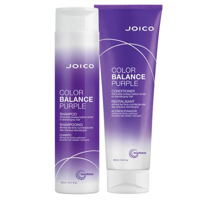 Joico Color Balance Purple Shampoo &amp; Conditioner Set | Eliminate Brassy and Yellow tones | For Cool Blonde or Gray Hair