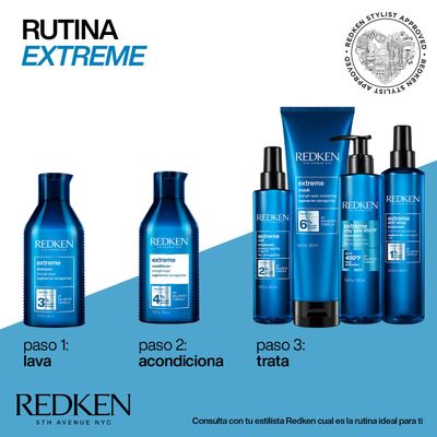 Redken Extreme Play Safe Heat Protectant Spray & Leave In Conditioner| For All Hair Types | Helps Reduce The Appearance of Split Ends | With Tourmaline | 6.8 Fl Oz