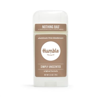 HUMBLE BRANDS Original Formula Aluminum-free Deodorant. Long Lasting Odor Control with Baking Soda, Simply Unscented, Pack of 1