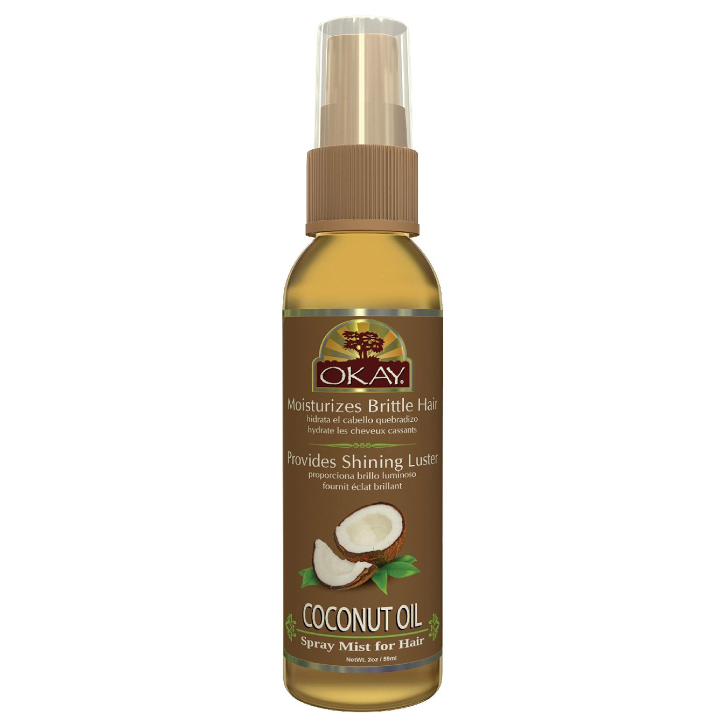 OKAY MIST HAIR SPRAY with COCONUT OIL 2oz / 59ml