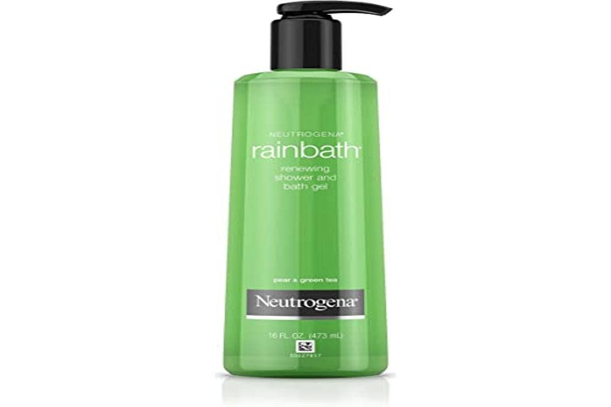 Neutrogena Rainbath Renewing Shower And Bath Gel, Moisturizing Body Wash and Shaving Gel with Clean Rinsing Lather, Pear &amp; Green Tea Scent, 16 fl. oz