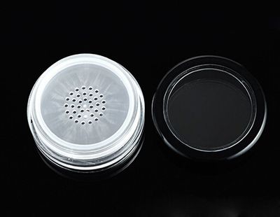 6 Pcs 10g 10ml Empty Plastic Clear Makeup Jar Cosmetic Cream Face Powder Blusher Foundation Container Pots With Sifter And Black Rimmed Lid