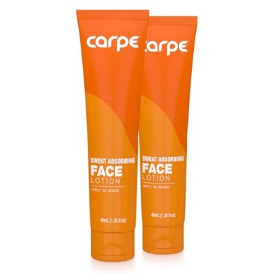 Carpe No-Sweat Face - (Pack of 2) Helps Keep Your Face, Forehead, and Scalp Dry - Sweat Absorbing Gelled Lotion - Plus Oily Face Control - With Silica Microspheres and Jojoba Esters