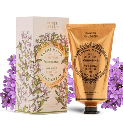Panier des Sens - Hand Cream for Dry Cracked Hands - Verbena Hand Lotion with Shea Butter &amp; Olive Oil - Vitamin E Skin Moisturizer with 97% Natural Ingredients - Made in France, 2.5 fl oz