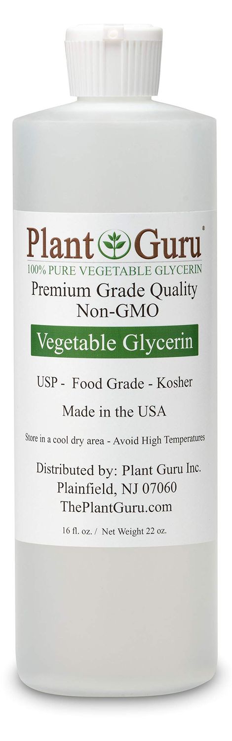 Plant Guru Vegetable Glycerine/Glycerin 16 oz. USP Food Grade Kosher - Great For Skin, Hair, Face, Body, Crafts And DIY Soap Making.