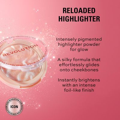 Revolution Beauty, Reloaded Pressed Powder Highlighter, Intensely Pigmented for a High Impact Dewy Finish, Raise The Bar, 0.22 Oz.