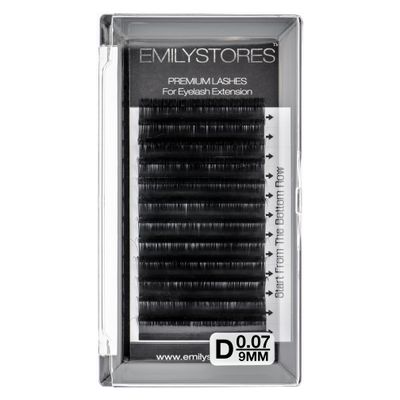 EMILYSTORES Eyelash Extensions 0.07mm Thickness D Curl Length 9mm Single Size Rapid Volume Eyelash For Lash Extensions, Easy Fan Blooming Flower Lashes, Self Fanning Lashes, (0.07,D,9mm)