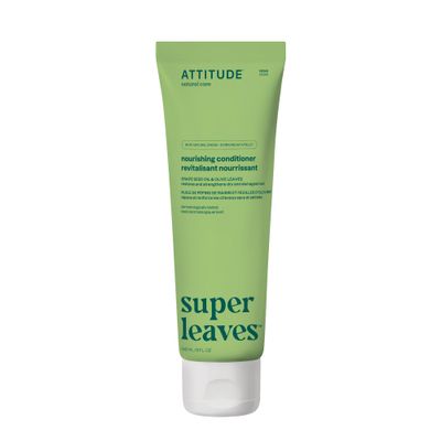 ATTITUDE Nourishing Hair Conditioner, For Dry and Damaged Hair, Naturally Derived Ingredients, Vegan Detangler, Dermatologically Tested, Grapeseed Oil and Olive Leaves, 8 Fl Oz