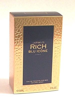 Rich Blu Icone by Johan.b, 3 oz Eau De Toilette Spray for Men