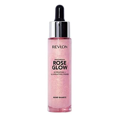 Revlon Face Primer, PhotoReady Rose Glow Face Makeup for All Skin Types, Hydrates, Illuminates &amp; Moisturizes, Infused with Quartz and Hydrating Oil Beads, Rose Quartz, 1 Fl Oz