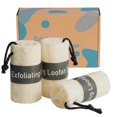 Hankk Premium Bath Loofahs Natural Sponge, Exfoliating Skin Loofah Back Body Scrubbers, Egyptian Shower Exfoliator Loofah Sponge, Home Dish Washer.