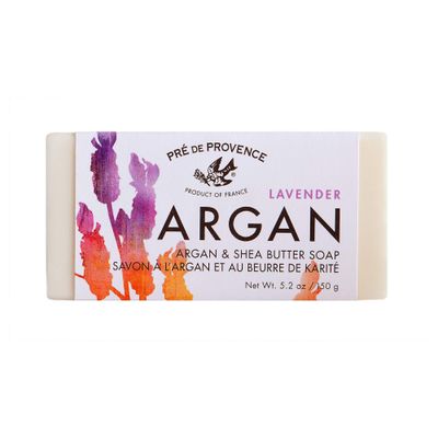 Pre de Provence Moroccan Argan Oil &amp; Shea Butter Quad Milled Soap Bar (150 g) - Lavender