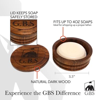 G.B.S Men Professional Shaving Kit Box- Rust Free Stainless Shaving Razor with Wooden Handle, Wooden Soap Bowl, Shaving Brush, Leather Strop, - A Full Package for Mens Shaving