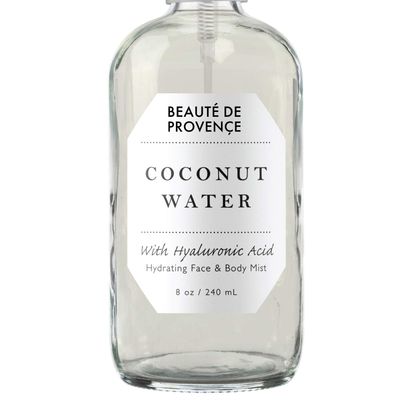 BEAUTE DE PROVENCE | Face &amp; Body Mist Spray - Hydrating Coconut Water With Moisturizing Hyaluronic Acid | Instant Cooling, Conditoning, Hydrating | 8 FL OZ