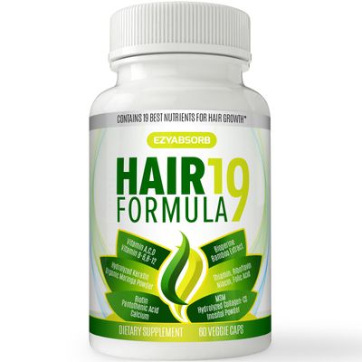 EzyAbsorb Hair Vitamins - Scientifically Formulated To Nourish Hair Follicles &amp; Scalp For Thinning Hair, Faster New Hair Growth. Contains Hair Growth Herbals For Longer, Stronger, Thicker Hair