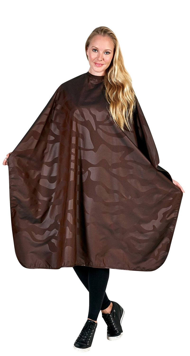 Betty Dain Bleach-proof All Purpose Styling Cape, Material Defends Against Bleach Stains, Color Proof, Chemical Proof, Waterproof, Lightweight Embossed Nylon, Brown