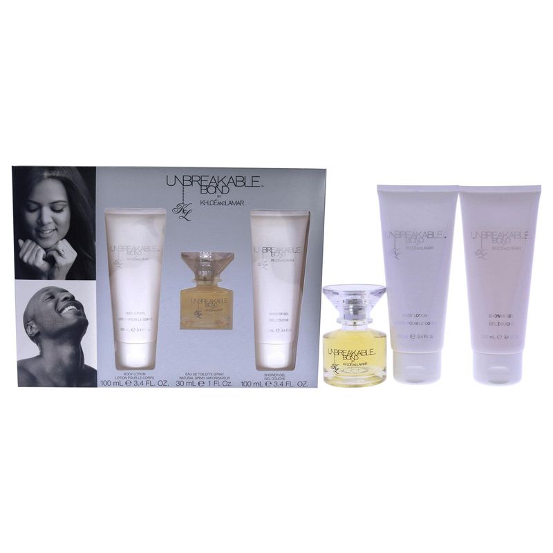 Khloe &amp; Lamar Unbreakable Bond Women 1oz EDT Spray, 3.4oz Shower Gel, 3.4oz Body Lotion 3 Pc Gift Set, (I0107432)